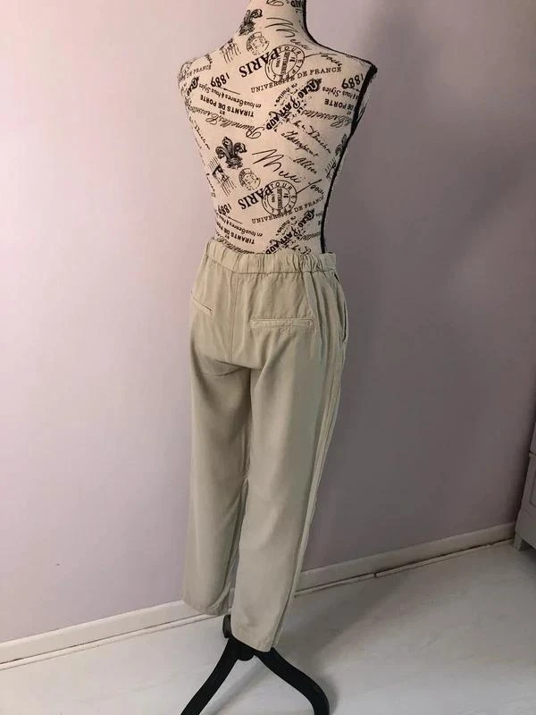 Sage green fluid tapered pants Mango – Size XS (34) – photo 2